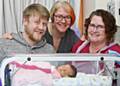 Adam Macfarlane, Minnie’s father; Dr Lydia Bowden, consultant neonatologist and Yvonne Memory, advanced practitioner radiology