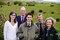 Environment Minister Rory Stewart with from l to r: Sarah Fowler Chief Executive of the Peak District National Park; Chairman of Natural England Andrew Sells; Chris Dean Moors for the Future Partnership Manager and Emma Howard Boyd, Acting Chair of the Environment Agency