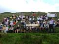 Rochdale Ramblers and other groups meet at Waughs Well to oppose the expansion of the Scout Moor Wind Farm