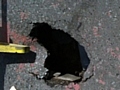 Sinkhole on Knoll Street, Castleton