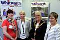 Town Clerk Melanie Hearn, Mayor of Whitworth Madeline De Souza with Chairman of Governors Lila Towers and Headteacher Gill Middlemas