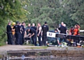 Emergency services at the canal near to Boarshaw Clough Way in Middleton