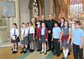 Students from Sacred Heart Primary and St Vincent’s De Paul Primary in Rochdale, join Bishop John Arnold and Father David Glover  to celebrate Mass 