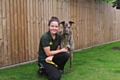 Corinna O'Neill with ex-racer, six-year-old greyhound, Blake