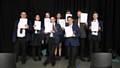 Whitworth Community High School’s debating team with their certificates from the Burnley College competition