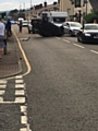 Car overturned  on Rochdale Road