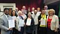 Certificates presented by Roger Platt, Councillor Zaman and Councillor Cecil Biant