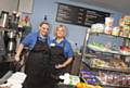 Kirstin Schofield and Pam Boulton, volunteers at Rochdale Infirmary’s Aroma Community Coffee Shop