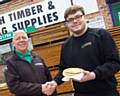 Howarth Timber Assistant manager Pete Barber with Dylan Remnant