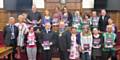 Rochdale Environmental Action Group members and other volunteers receiving certificates from Mayor Ray Dutton