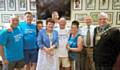 The walkers with Mayor Ray Dutton and Mayoress Elaine Dutton