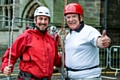 Mayor Ray Dutton after his abseil down the Town Hall in 2016