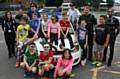 Children with Inspector Kris Williams and PC Tracey Lowe and Hopwood Hall College staff, Holly Espie (far left) and Dewan Choudhury (far right)