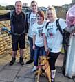 Lucy Greenwood, Craig Lord, Kirsty Greenwood, Brook Murgatroyd and dog, Chloe