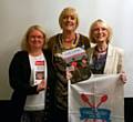 Middleton Rotary Club Past President Sue Furby with Thelma Maynard from Ovacome and Denise Blagg from Communic8te for Deaf and Hearing Impaired People