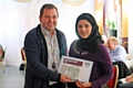 Zenab Ali with awards panel member Chris Baldock