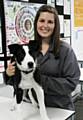 Kirsty Holt and Cliff the dog who is being looked after in the kennels at Hopwood Hall College