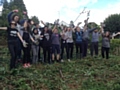 Young people help clear land near Norden Bowling