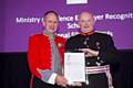 Pennine Care army reservist Phil Broad with Warren Smith, Her Majesty’s Lord-Lieutenant for Greater Manchester