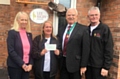 Liz McInnes MP, Lyn Rigby, Cllr Ray Dutton, and Lee’s stepdad Ian at the launch of Lee Rigby House