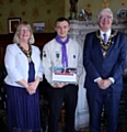 Matt Rush, with the Mayor and Mayoress, Ian and Christine Duckworth