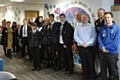 Students of Kingsway Park High School at the mentoring session with CEO Adam Bates, Chairman Mark Wynn, Head coach and community manager Alan Kilshaw and customer service apprentice James Cannings