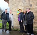 Paul Whiting, Lisa Kimpton, Barbara Bayliss, Councillor Jacqueline Beswick, Councillor Peter Rush with the Queen's Park defibrillator