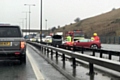 Scene of the crash on the M62