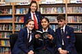 Eve Butterworth-Bennion, Meeral Kamran and Ben Badham with Year 10 student Jorga Slicker