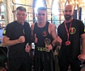 Steven Connellan, Neacsu Nicusor, Frank Maddocks from Hamer Amateur Boxing Club