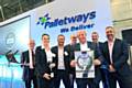 Palletways’ commercial director, Terry Morris, Joanne McCaster, Mark Fletcher, Lee Summers and Bryan Motteshead from Walkers Transport, Barry Byers, Palletways’ network director and Dave Walmsley, Palletways’ managing director