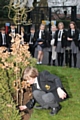 Lucca Minopoli and his year 8 classmates plant an Oak tree to mark the start of 2017