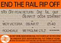 End the rail rip off - replica ticket