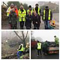 80 volunteers retrieve 700 tyres up a steep embankment to Ashworth Road