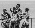 Rochdale Mayfield - Zac Hartley celebrating match winning goal