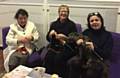 Councillor Donna Martin (right) enjoys a 'knit and natter' session, with local residents, at Junction Community Library