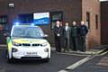 Stuart Rankine, Neil Maher, Gary Eaton, Nick Withington, test out the new electrically powered rapid response vehicle at Rochdale ambulance station