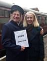 Performance poet Tom Calderbank with Liz McInnes MP