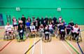 Sajjad Miah with members of the Rochdale Hornet’s Wheelchair Rugby team