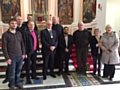 Dobir Miah, Father Paul Daly, Mayor Ray Dutton with church members