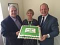 Councillor Richard Farnell, Samaritans branch Director Janet Murphy and Simon Danczuk celebrate 50 years of the Samaritans