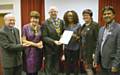 Councillor Billy Sheerin, Mayoress Elaine Dutton, Mayor Ray Dutton, Sheena Yates, Councillor Janet Emsley and Mohammed Sarwar