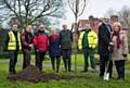 Councillors Surinder and Cecile Biant, staff of Environmental Management at Rochdale Council and volunteers from Friends of Denehurst Park group