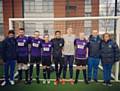 Azeem Amir (centre) with Merseyside Blind FC colleagues