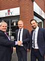 Councillor Richard Farnell with Barrister Dean Hulse and HR expert David Yazdi outside the new HY office
