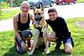 Doggy Dash for Life winners Samantha Raby, son Emerson with their dog, Mika