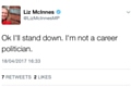 Liz McInnes tweets she is standing down