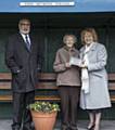 Councillors Surinder and Cecile Biant with Edna Heywood 