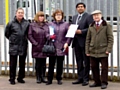 Residents hand the petition to Councillor Aasim Rashid and Councillor Billy Sheerin