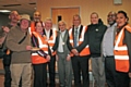 Tony Lloyd, Deputy Mayor Mohammad Zaman and Councillor Daalat Ali with soup kitchen volunteers and visitors
